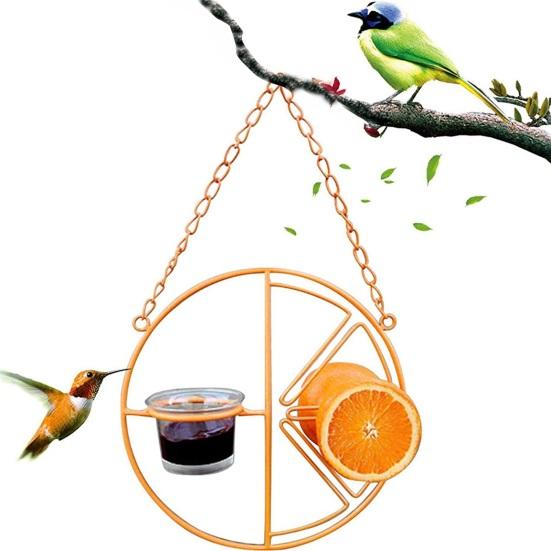 Oriole Bird Feeder for Jelly And Orange, Hanging Birdfeeder with Fruit Holder, Outdoor Orange Slice Bird Feeder for Garden Backyard Birds
