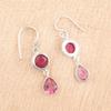 Natural Pink Tourmaline Silver 925 Sterling Silver Jewelry Handmade Earrings1.8" EE-142-13