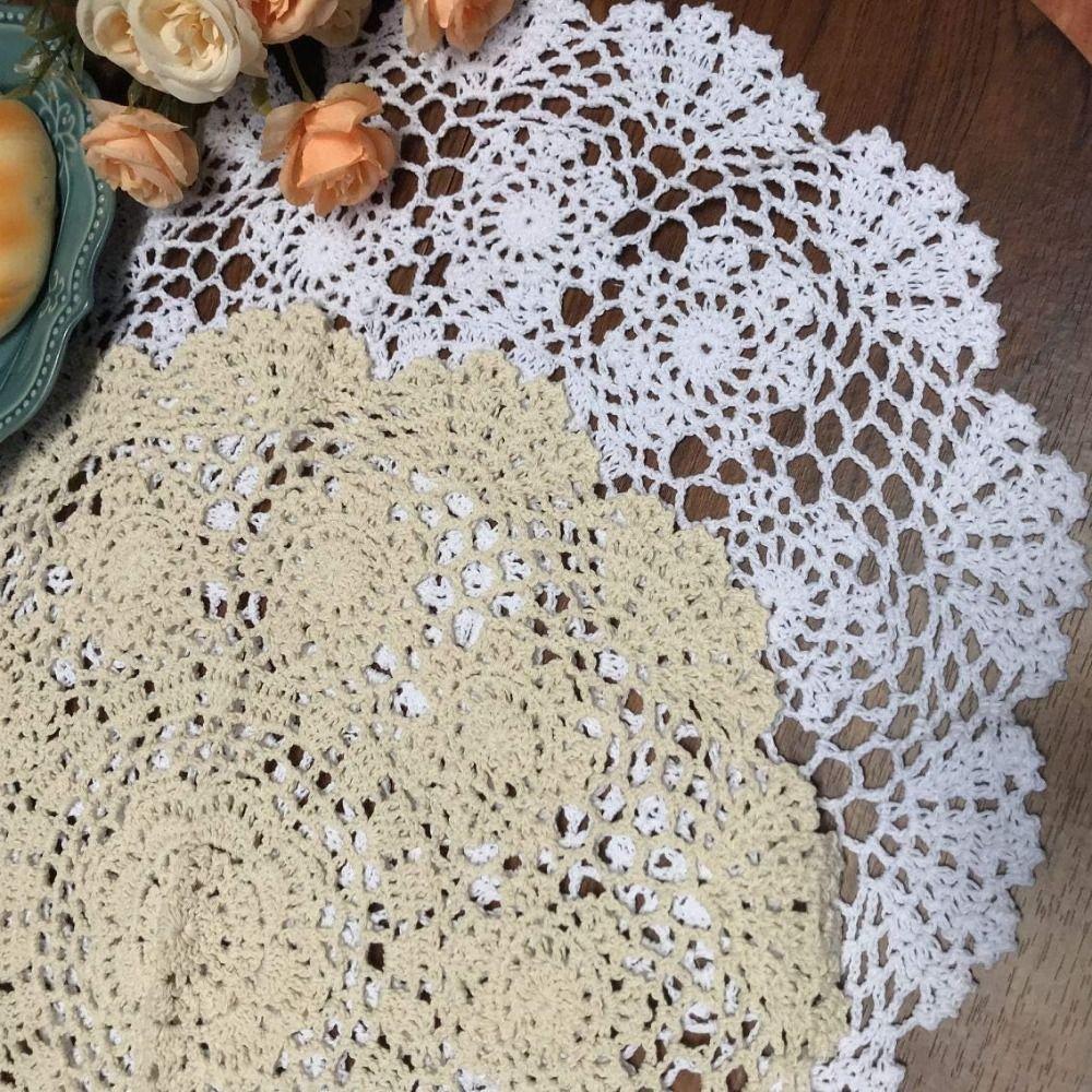 Round Crochet Doilies 40CM Cotton Doilies New Table Mats