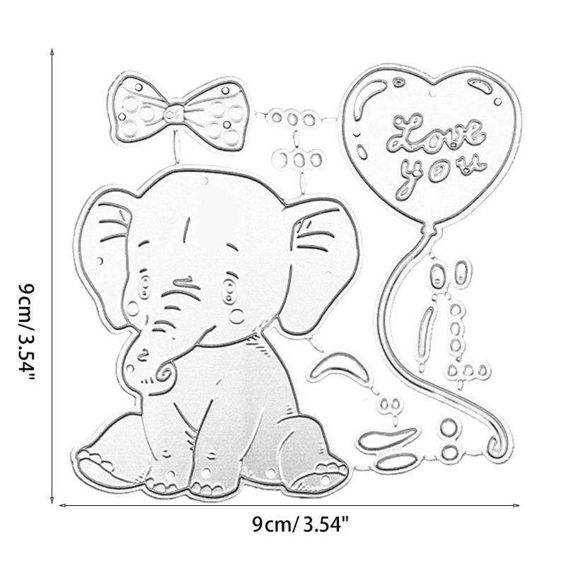 Elephant Cutting Dies Carbon Steel Embossing Die Cuts for Birthday Card Making DIY Scrapbooking Photo Album Paper Crafts