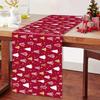1pc Christmas Tree Red Polyester Table Runner 2D Flat Print Festive Home Decor Dining Table Decoration Winter Charming
