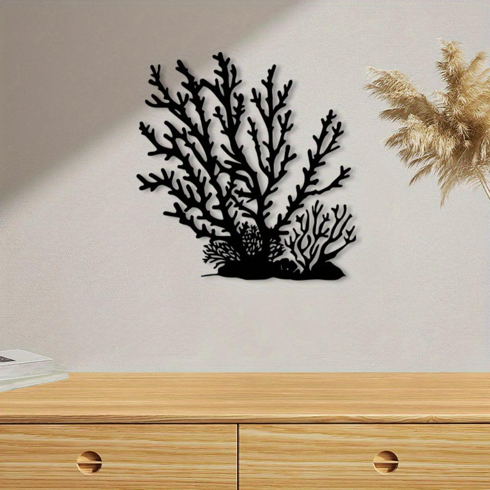 Vintage Coral Iron Wall Art Rustic Beach House Decor Powder Coated Metal Sculpture Home Decorative Gift For Coastal Lovers