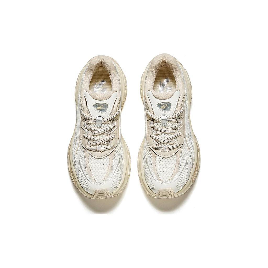 New Anta Star Moon Series Cushioning Slip Resistant Height Increasing Low Top Casual Shoes Women's Ecru 922428816-1