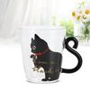 Katze Tasse Kaffee Milch Tee Wasser Glas Kinder Flasche Transparent Hitzebeständig Wiederverwendbare Becher(Weiße Katze )