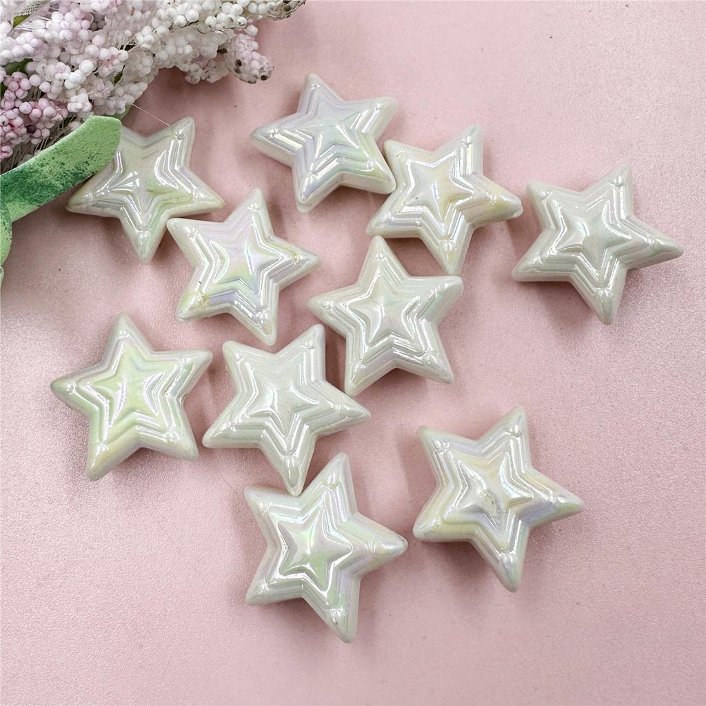 Hanmade Loose Bead Fashion Acrylic Colorful Pentagram 22.8mm DIY Jewelry Making 10Pcs Handmade Material