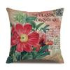Linen Pillowcase American Rustic Rose Sofa Cushion Cover Retro Style Car Home Soft Decoration