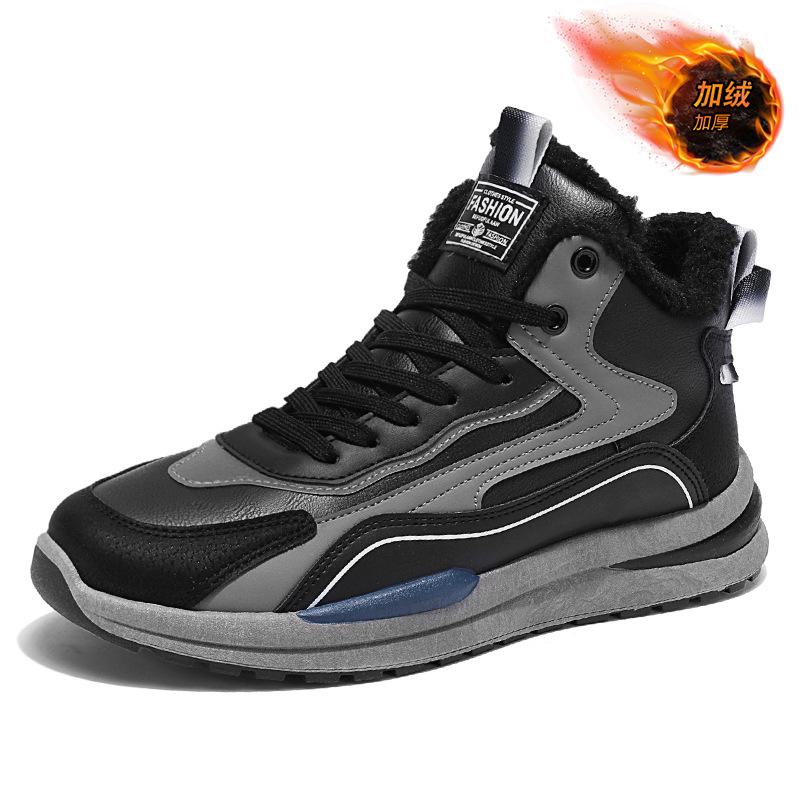 Herren High-Top Schuhe Winter Samtschuhe Herren vielseitige rutschfeste verdickte warme Baumwollschuhe Sport- und Freizeitschuhe