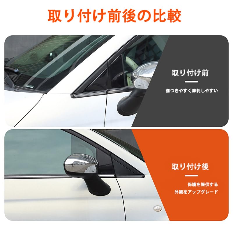 Hcilloend Door Mirror Triangle Triangle Door Mirror Side Replacement Parts for New Fiat 500 Part Number ABS Mirror Side Left and Right Easy Exterior