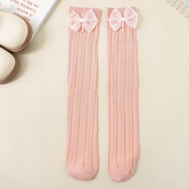 Ciorapi cu fundă de prințesă Fete Lolita Copii Ciorapi lungi de vară din plasă Ciorapi până la gambă pentru copii subțiri respirabili de culoare uni 3-12 ani Bebeluş