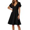 Women's Dresses Flared Sleeve Short Sleeve Casual Color V-Neck Dresses