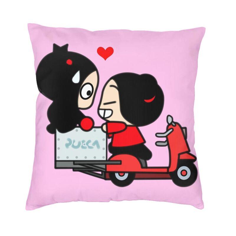 Pucca Modern Throw Pillow Cover Home Decorative Cartoon Character Cushion Case Double-Sided Printing Outdoor Cushion Pillowcases