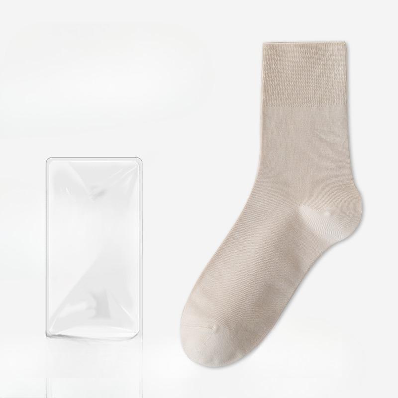 Female Summer Thin Leisure Pure Color Moon Son Boneless In The Tube Pile Pile Cotton Socks