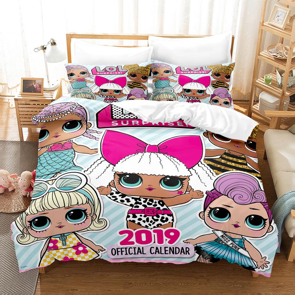 3D Digital Printing Cartoon Surprise Doll Three-Piece Set Bedding Two-Piece Set