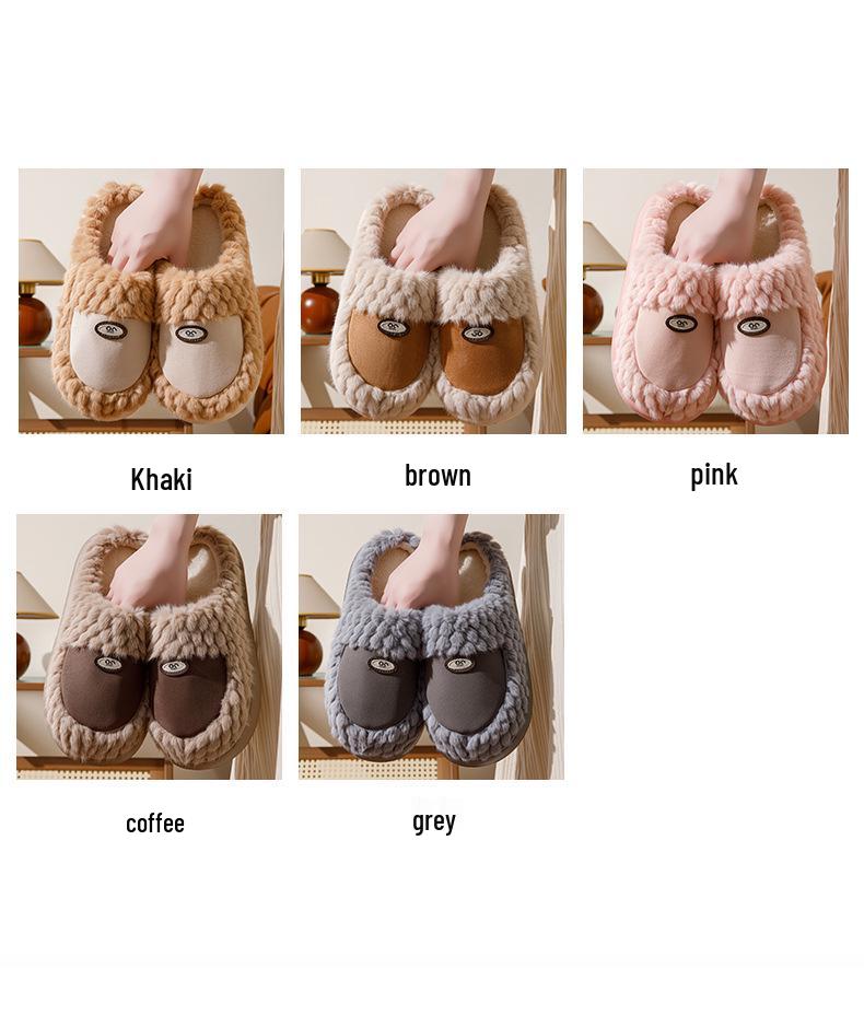 Plush Non-Slip Cotton Slippers for Men & Women - Cozy, Thick-Soled, Perfect for Indoor & Outdoor Use In Fall & Winter