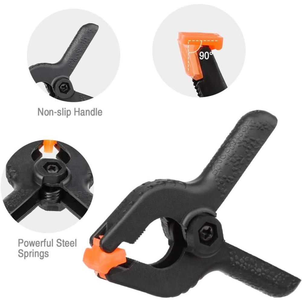 16 Пружинных зажимов 2-дюймовых Нейлоновых Суперпрочных Пружинных зажимов для Фотографического фона, Деревообработки, Набор для Фиксации, Новый 16pcs