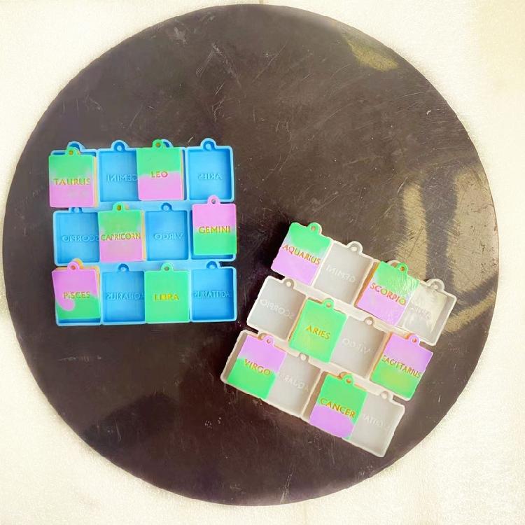 2 Pcs Love Square Silicone Molds Diy Crafts Earrings Pendant Tag Keychain Making