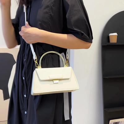 Jednoduchá jednobarevná dívčí taška přes rameno Módní texturovaná dívčí kabelka Niche design Dámská crossbody taška