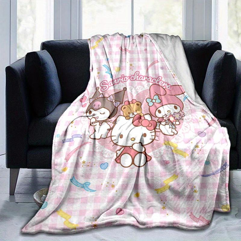 1pc, Sanrio Characters Home Decor Flannel Blanket: Perfect Gift for Bedroom, Living Room, Travel, Camping, Car, Beach, Office Nap, Ideal Sofa Throw, O