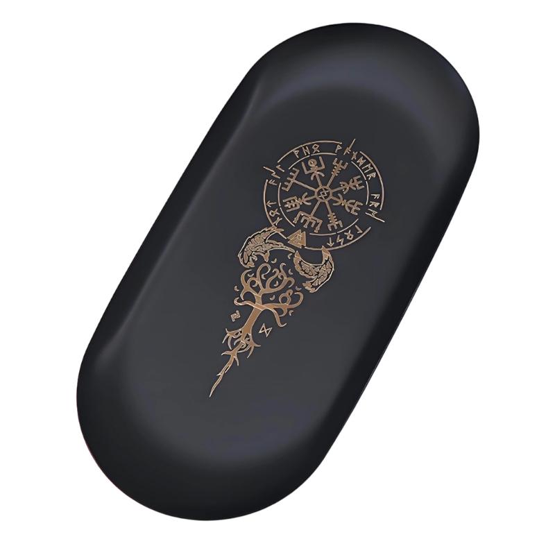 Ritual Tray Altar Plate Stainless Steel Candlestick Oval Plate Decorative Tea Light Stand Jewelry Tray