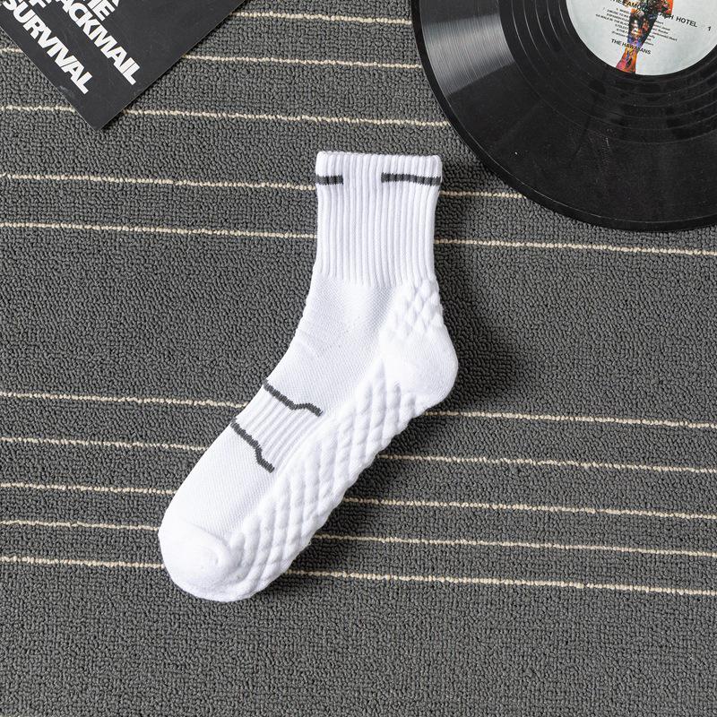 Men's Mid-Tube Cotton Sports Socks for Spring/Summer - Cushion Sole for Running, Badminton, Basketball