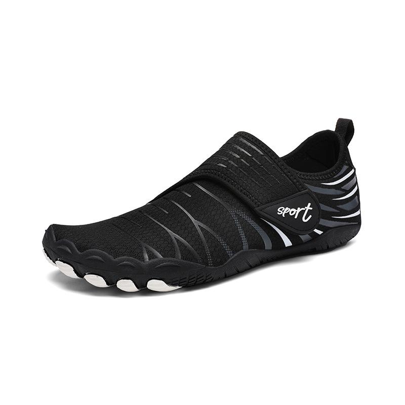 Unisex Five-Finger Barefoot Beach & Hiking Shoes for Fitness, Outdoor, Surfing, and Running 44 чёрный