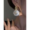 Fashion Metallic Brushed Leaf Earrings Cold Wind Fashion Design Earrings Silver Needle Niche Style Temperamental Earrings Women