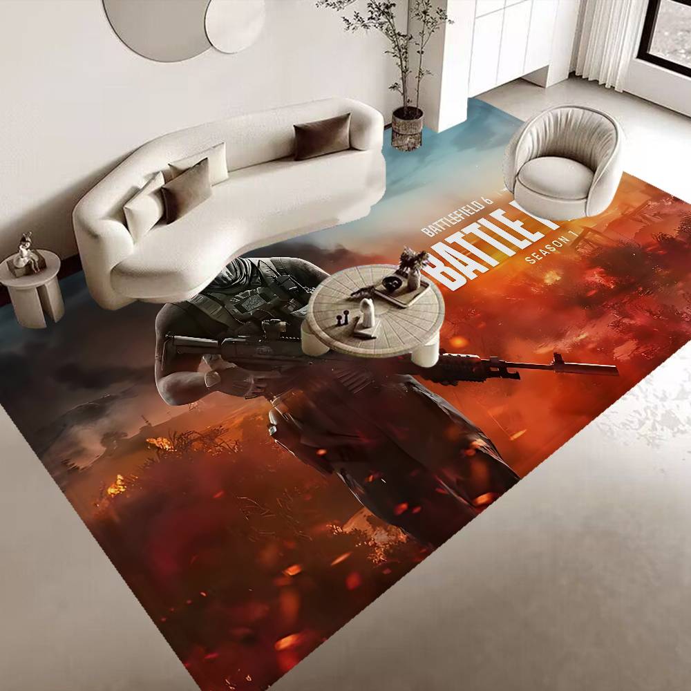 Tappeto per Corridoio Gioco Battlefield 6 Tappetino Antiscivolo per Lavanderia Decorazione Lavanderia Balcone Bambino Soggiorno Tappeto per WC