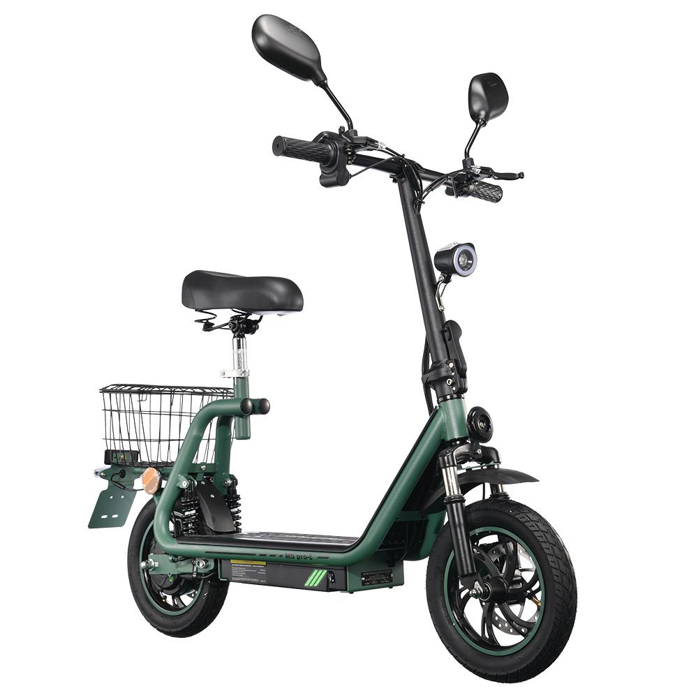 (EEC)TWOFISH M5 PRO-E Electric Scooter with Seat and Rear Basket, 500W Motor, 48V 13Ah Battery, 12 Inch Tires, 40km/h Max Speed