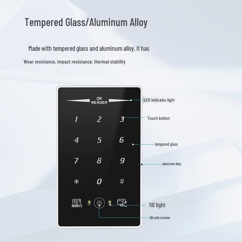 QR Code & ID Card Access Control Reader with Password & Wiegand 26/34 Compatibility