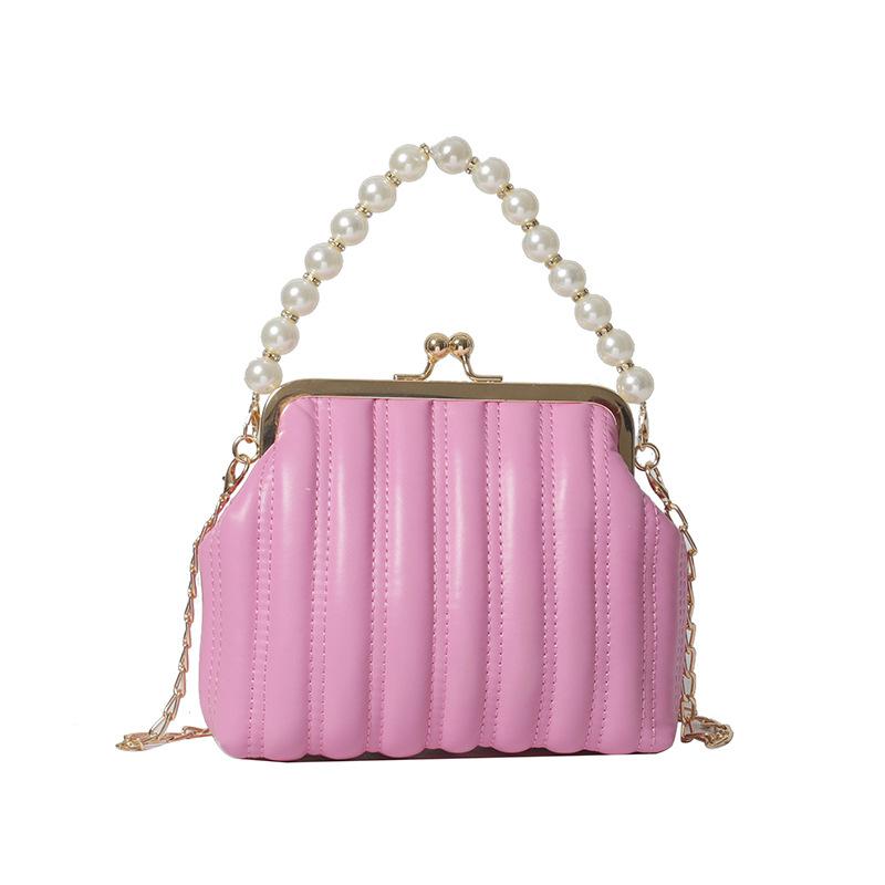 Fairy bag summer 2025 new fashion messenger shell bag ins Internet celebrity small fragrant wind pearl handbag pu