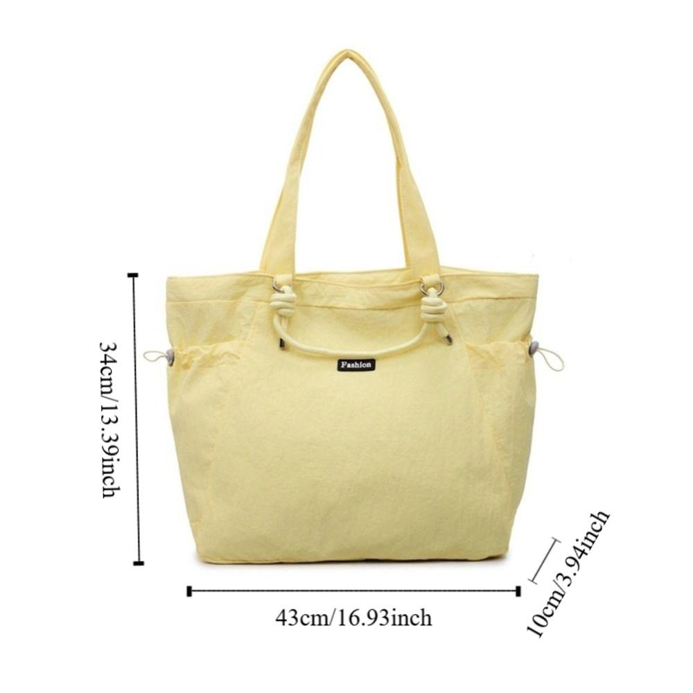 Large Capacity Women's Totes Bag Solid Color Commuting Handbag Fashion Nylon Shoulder Bag  Girls