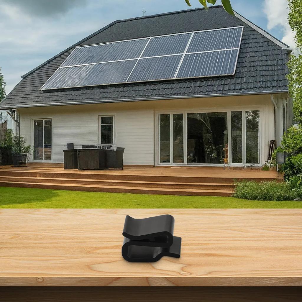 100pcs Photovoltaic Cable Clamp Solar Panel Plastic Wire Clip Fastener Fixing Clip Secure Cable Management For Solar Panel
