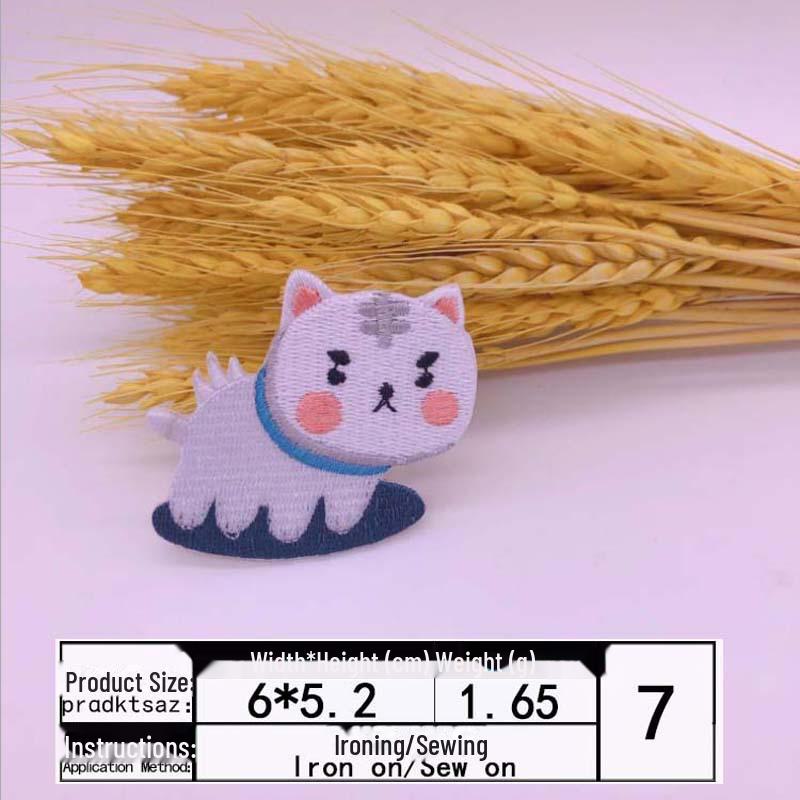 Yixiu Kitten Cartoon Embroidery Patch for Clothing Decoration