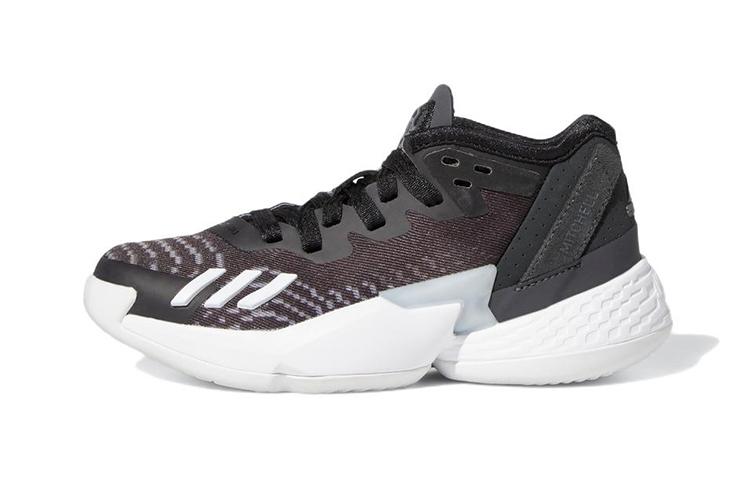 

Adidas D.O.N. Issue #4 Abrasion Resistant Mid top Children s Basketball Shoes Black White Children Aged 3 7 Years Old GW9014 28