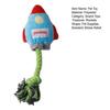 Plush Rockets Dog Chew Toy with Cotton Rope Squeaky Stuffed Rockets Boredom Reduction Small Medium Dog Teething Interactive Toy