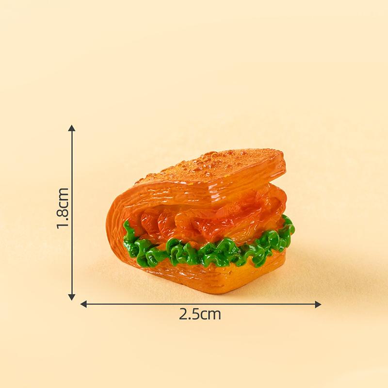1Pc Miniature Resin Food Play Mini Burger Kitchen Scene Simulation Creative Doll Accessories Ornament Dollhouse Hamburger