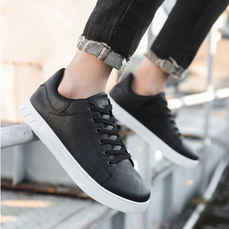 Classic Men Leather Shoes Trendy All-match Platform Casual Shoes Loafers British Leather Sneakers Flats Shoes Male Zapatillas