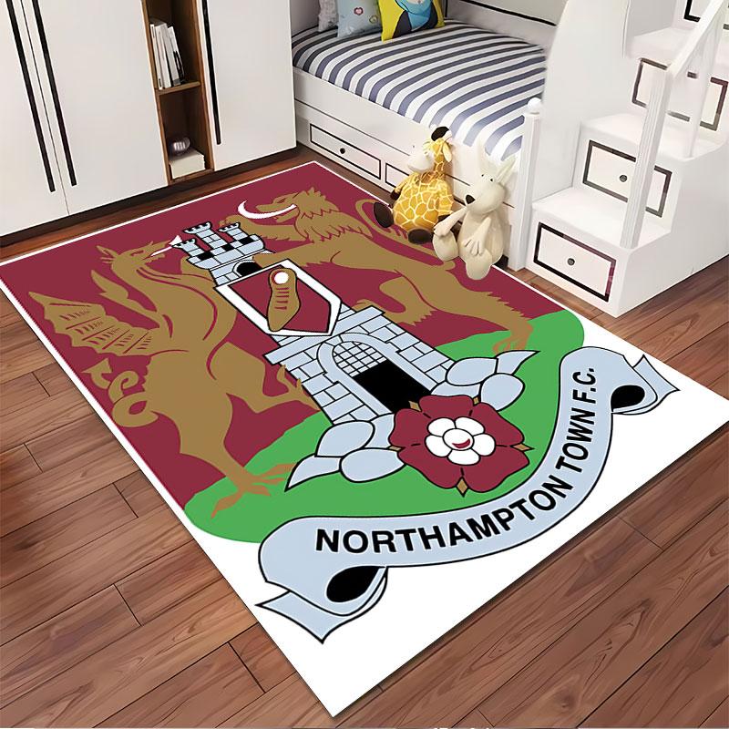 Northampton Town FC Logo Teppich geeignet als rutschfeste Matte für das Wohnzimmer oder Schlafzimmer Sofa