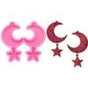 DIY Glossy Star Moon Shape Earrings Silicone Molds for Epoxy Jewellery Making