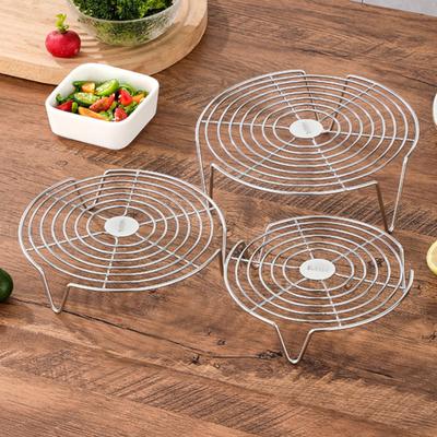 Stainless Steel Round Steamer Rack Dishwasher Safe Multifunction Baking Steaming Roasting Cooking Rack Kitchen Gadget