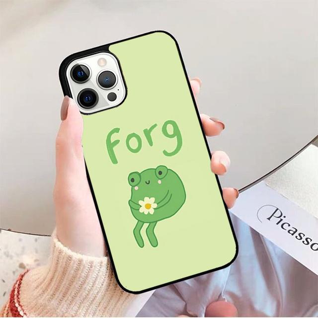 Cute Cartoon Frog Phone Case For iPhone 17 Air 14 13 12 16Pro Max 15  Plus Max Cover Shell Coque