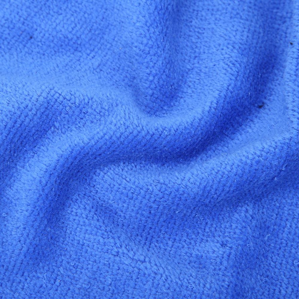 1 pcs Double-sided Plush Cotton     Cleaning Towel Cloth with Pulling Rope Buckle(blue )