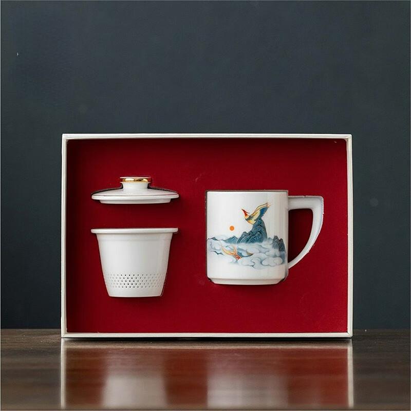 Pengcheng Wanli Series Horned Pansy Ceramic Tea Infuser Mug