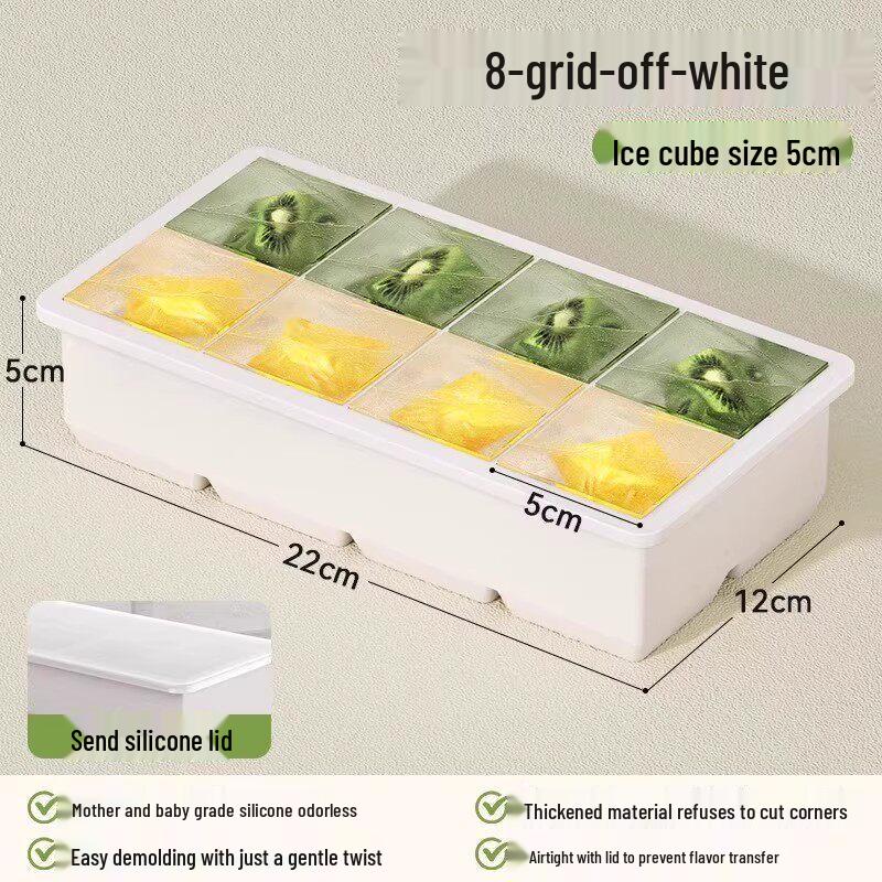 Large Silicone Ice Cube Tray with Lid