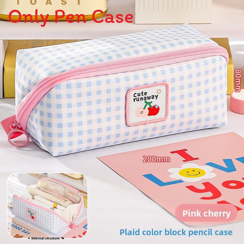 Cartoon Large Capacity Prism Grid Pen Case With Cute Dopamine Design For Students And Office Use
