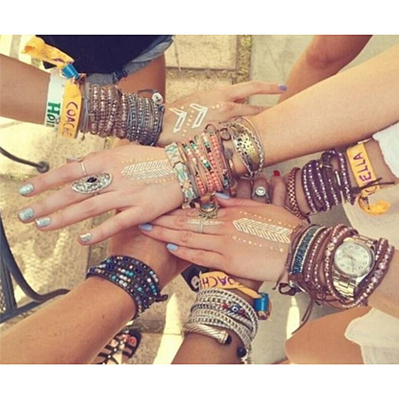 Braccialetti dell'amicizia Corda Intrecciata a Mano Stringa Braccialetti Ricamati Hippy Boho