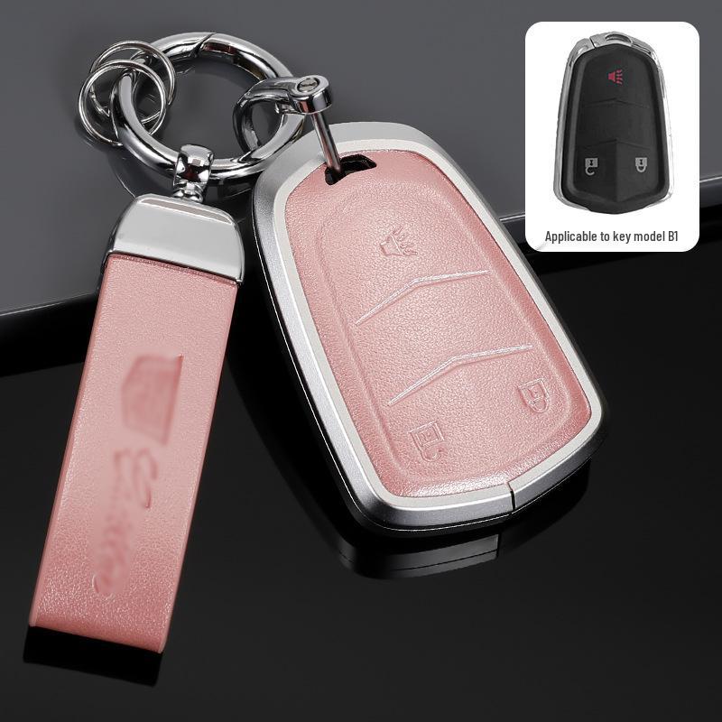 Genuine Leather Key Case for Cadillac XT5, CT5, XTS Key Fob - Unisex Design with Buckle