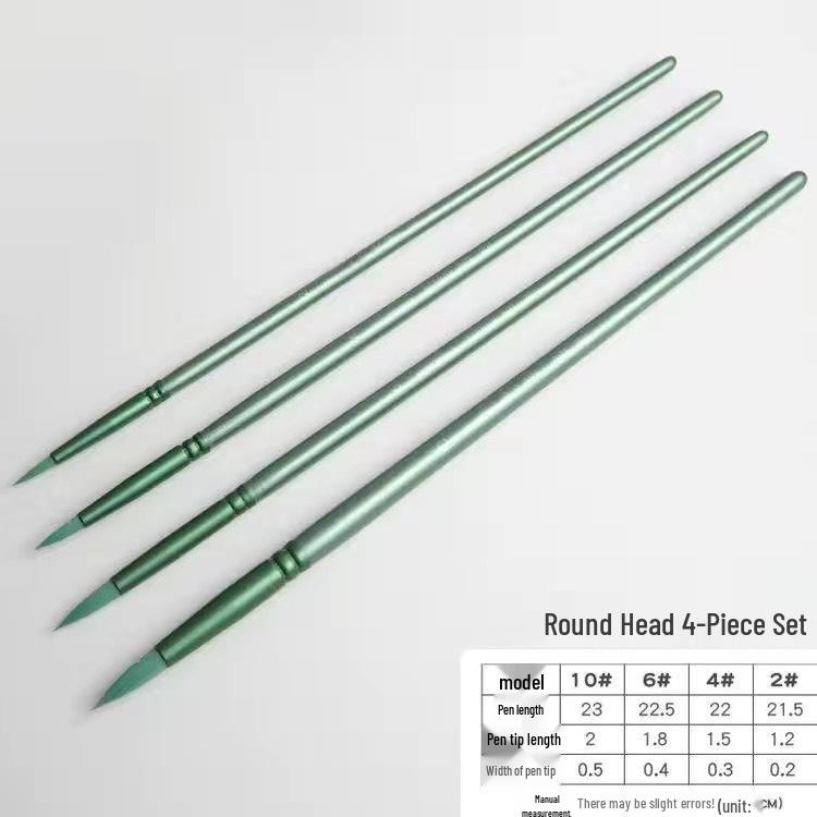 Aquarell-Pinsel-Set: Spitze Runde & Flache Weiche Borsten für Anfänger-Kalligraphie und Handgemalte Kunst mit Nylon-Zubehör