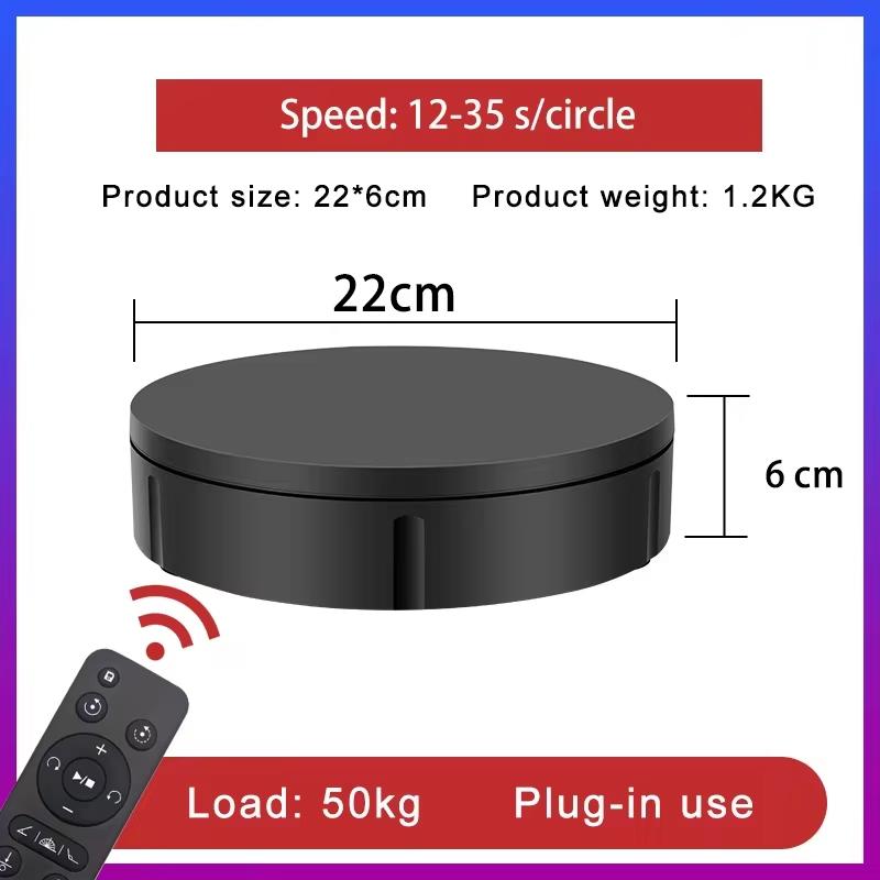 3 Speed Electric Rotating Display Stand for Photography: Black, 5.4 inches, USB Power, 5V Voltage