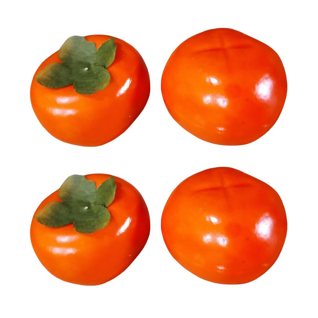 4PCS Artificial Persimmon Simulation Persimmon Fruit Decoration for Home Kitchen Decoration Basket Display Photography